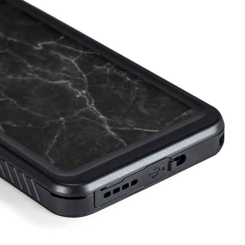 Black Marble Galaxy S24 Waterproof Case